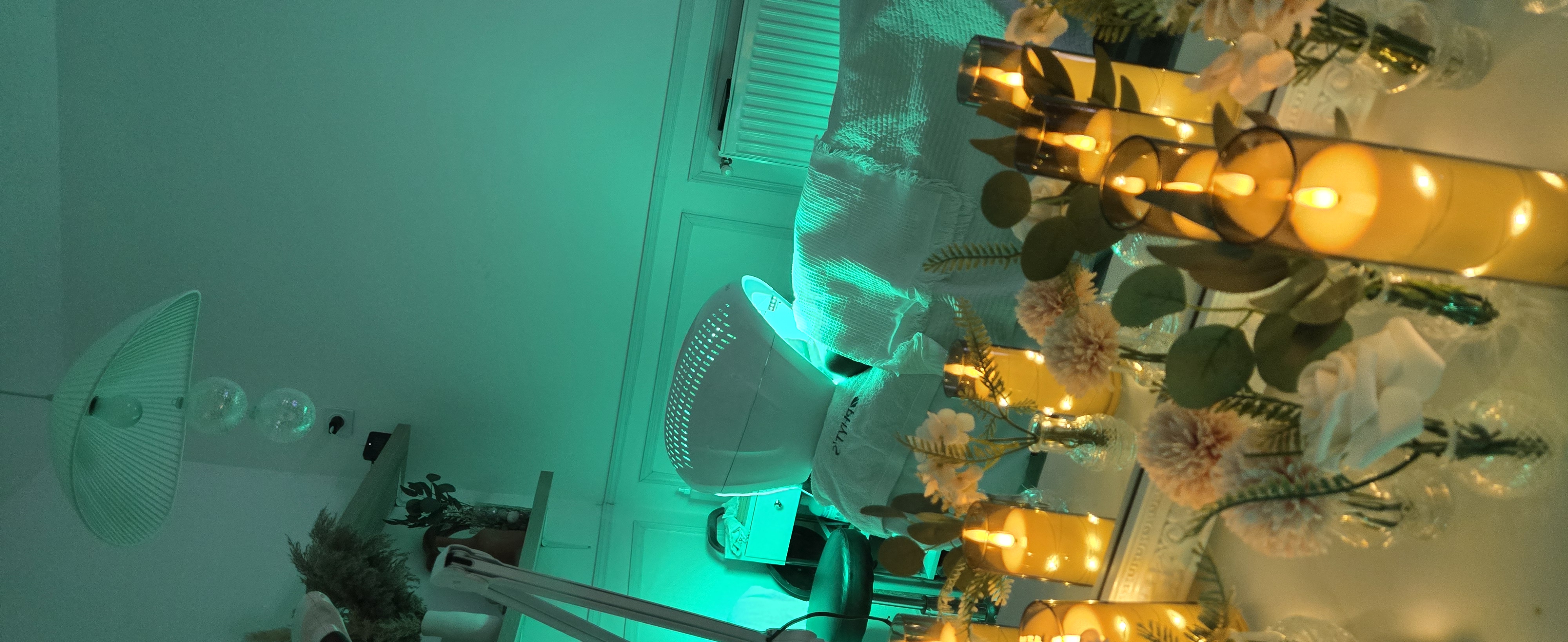 Détail lumière et décoration de l’institut